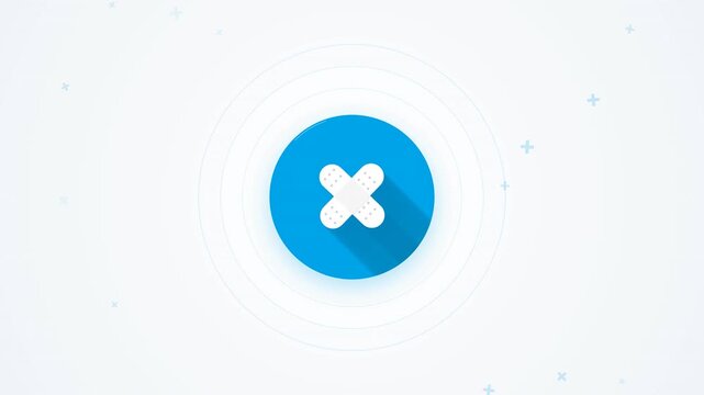 Modern Blue Circular Close Button Icon.