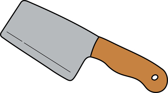 Kitchen cleaver knife icon graphic element isolated on transparent background