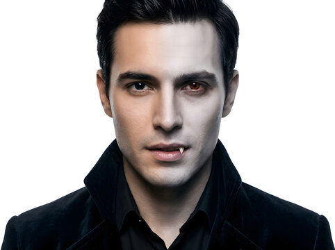 Serious young man with short dark hair
