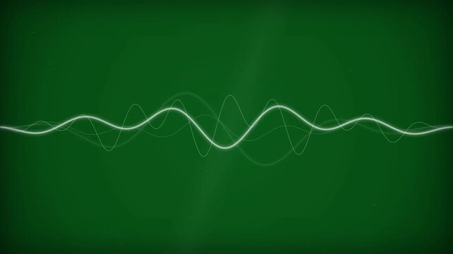 Chalkboard Wave Diagram on Green Background.