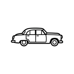 Obraz premium Sedan Car Side View for Transportation and Automobile Icon