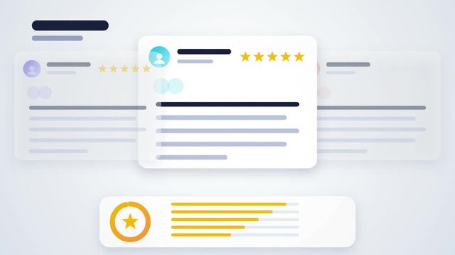 Clean user review rating interface animation with gold stars