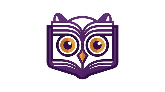Wise owl and book logo design concept combining education and knowledge in a smart graphic vector
