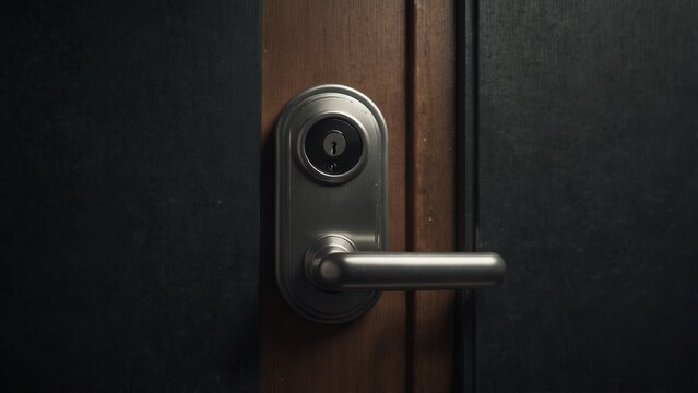 A close up view of a door handle