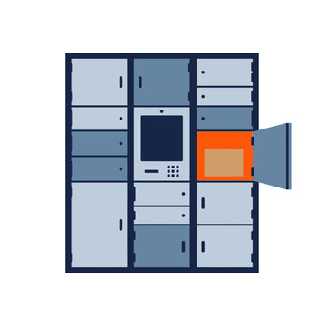 Automated delivery locker with open compartment and parcel