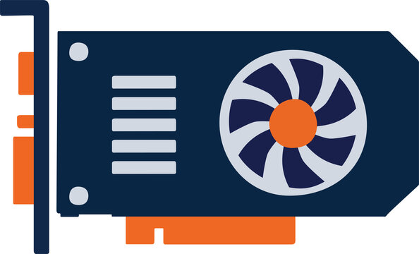 Computer Graphics Card with Cooling Fan Icon
