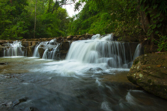 The second tier of Than Ngam Waterfall on Phu Foi Lom, Udon Thani Province, Thailand.
