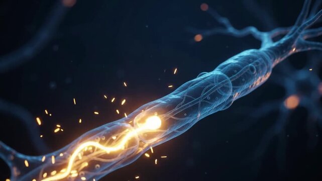 Neuroscience explores neuron anatomy and nerve fiber structure revealing electrical signal transmission biological systems with detailed medical science insights into complex nervous system