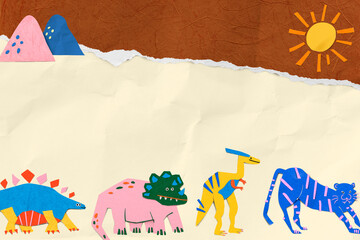Paper craft animal background, beige and brown design © Rawpixel.com