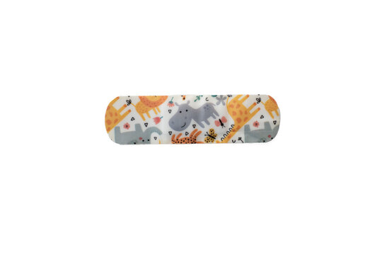 Cute Kids Adhesive Bandage Plaster with Animal Pattern Isolated PNG