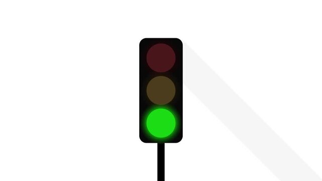 Traffic Light Changing Signals from Red Yellow to Green Icon