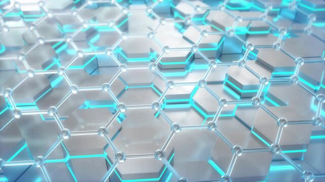 Futuristic digital abstract grid pattern suitable for tech concepts, background designs, and modern web projects with a metallic glow.