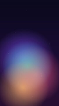 Abstract dark background with colorful glowing lights and small floating particles in deep space