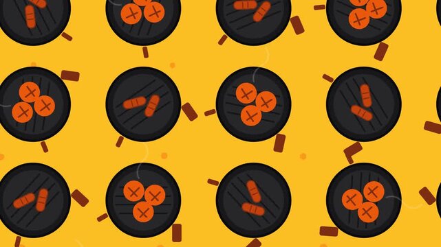 Animated Mexican Traditional Food Pattern Seamless Motion Graphic Loop