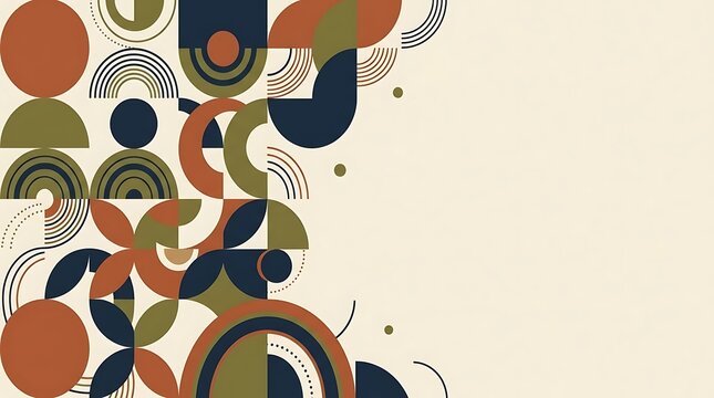 Abstract geometric pattern with circles and semicircles in earth