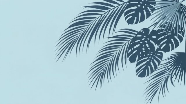Palm Leaves Silhouetted Against Sky in Calm Outdoor Setting
