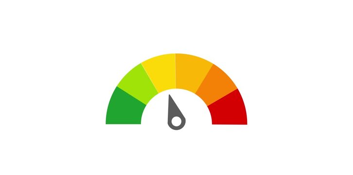 meter gauge level indicator isolated on white background.