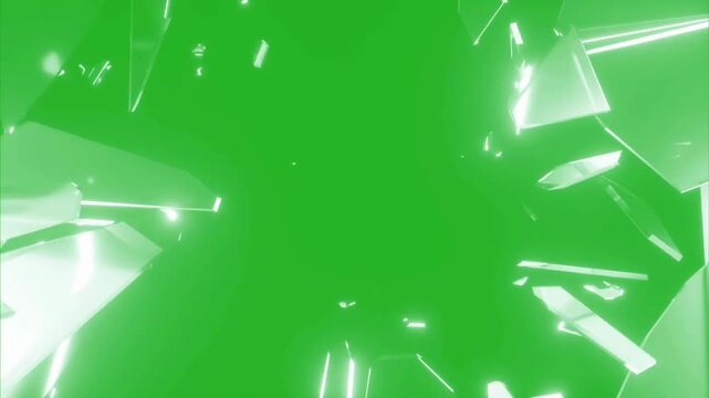 Glowing green magic particle dust swirling in air motion isolated on a keyable green screen background