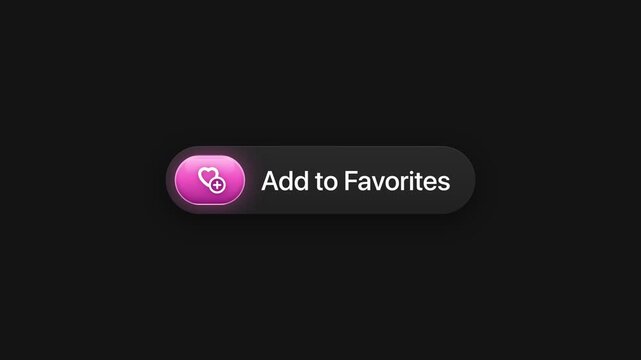 Add to favorites button with pink heart icon and white text on black background