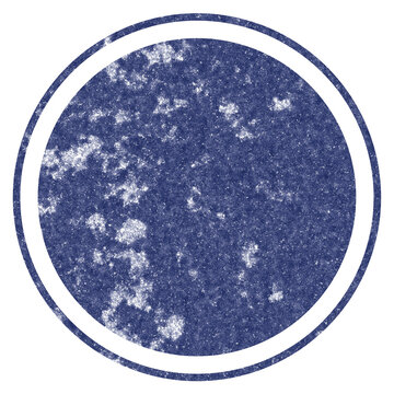 Navy blue solid circle with outer ring blank grunge stamp template isolated on transparent background
