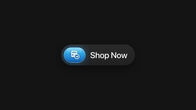 Blue and black shop now call to action button for mobile application interface design