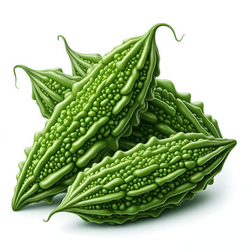 green beans on white background