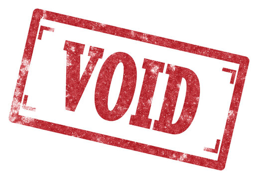 Red VOID grunge rubber stamp with corner marks isolated on transparent background