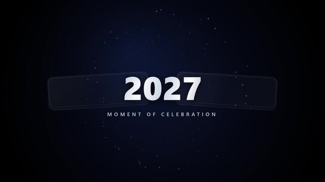 Futuristic glass UI button frame glowing on dark blue background sci fi sci