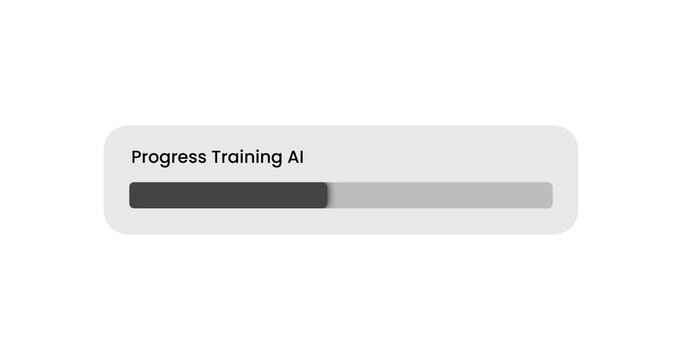 Animation progress bar training artificial intelligence black minimalist