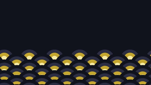 Gold and black overlapping scale pattern gliding like waves