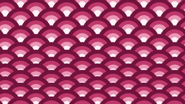 Pink and crimson overlapping scale pattern gliding like waves