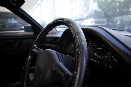 After water seeped into the vehicle's cabin due to prolonged flooding, mold developed inside the passenger compartment, including on the leather seats and steering wheel.