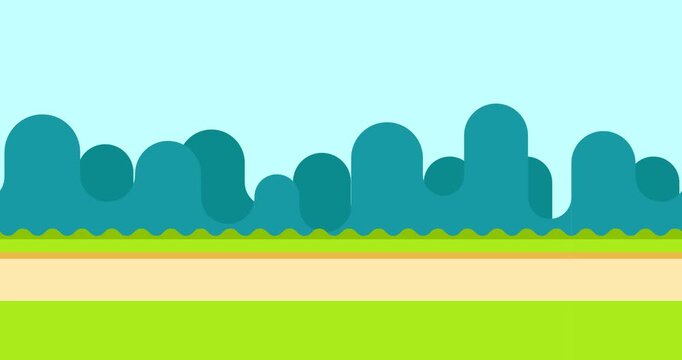 Animation road street village nature green landscape repeat