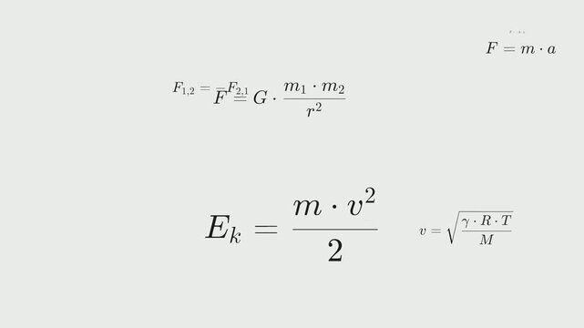 Mathematical formulas and financial equations flying on clean white background representing business analytics economic strategy corporate calculation and scientific research