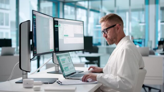 Healthcare Administrator Reviews Patient Intake Data