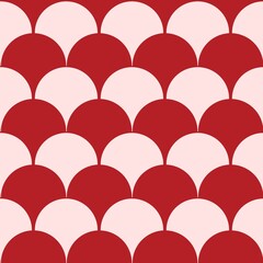 Digital Illustration of Red Mermaid Scale Japanese Seamless Pattern for Textile Design, Packaging, and Wallpaper © Rizki