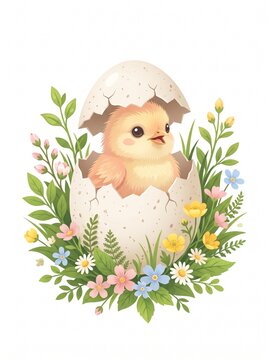 easter chicken and eggs