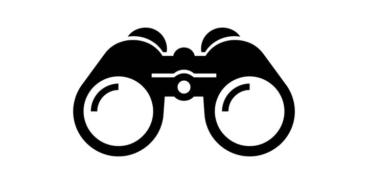 Binoculars icon, observation symbol for exploration, travel and nature