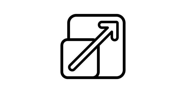 Expand icon with arrows, increase size and zoom function symbol