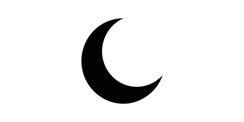 Moon crescent icon for night, astronomy, and sleep. © Sijawalo
