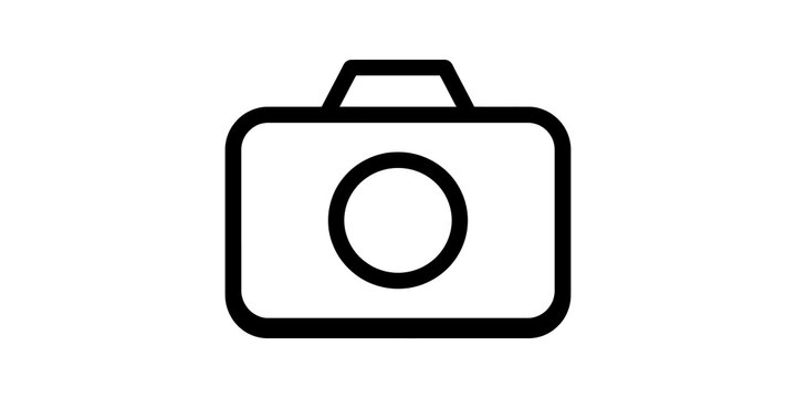 Camera icon outline for photography and digital imaging.