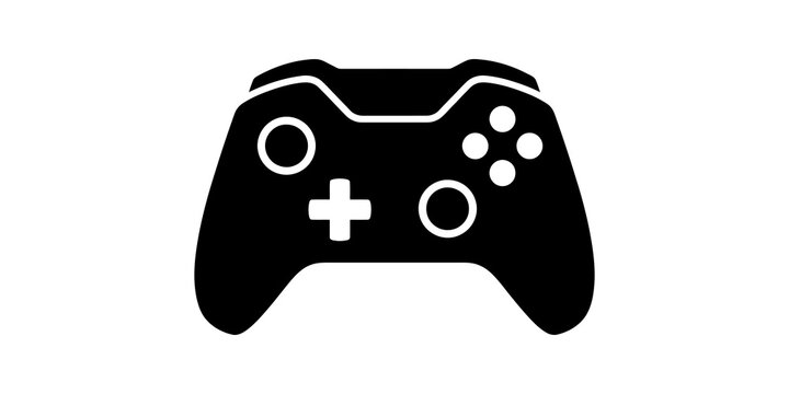 Black video game controller for digital entertainment and gaming fun.