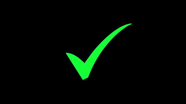 Green check mark, isolated on transparent tick symbols, checklist signs, and an approval badge. Flat and modern checkmark animated.