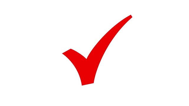 Red check mark, isolated on transparent tick symbols, checklist signs, and an approval badge. Flat and modern checkmark animated.