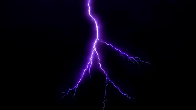 Single Lightning Bolt Descending with Branching Effect