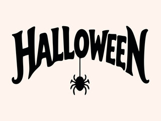 Halloween Black Lettering with Hanging Spider © Thays