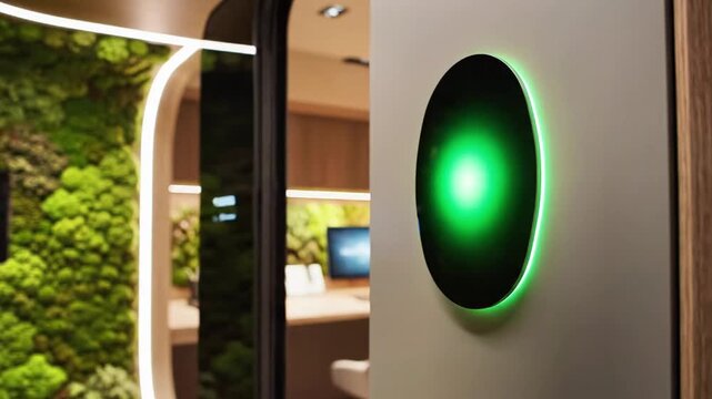 Hand scanning digital smart key card on modern biometric reader.