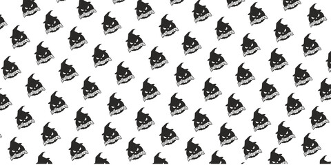 Obraz premium Halloween ghost and pumpkin dark pattern design
