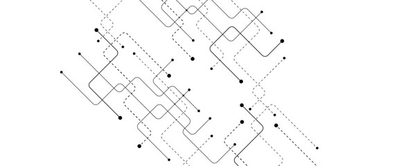 Obraz premium Minimalist digital network vector background, abstract technology connection lines and dots illustration, data structure design for IT concepts