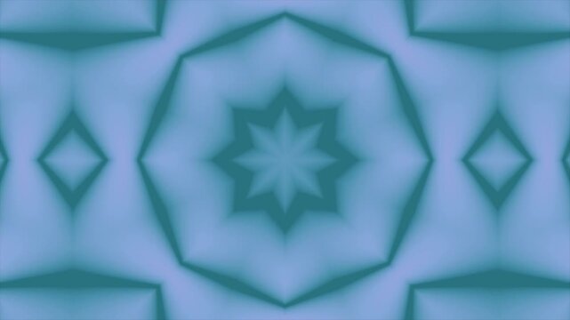 Abstract blue geometric mandala pattern with star shape